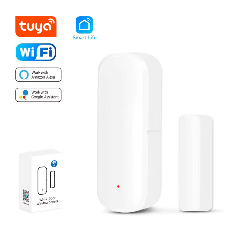 iHseno Tuya WiFi Door Sensor Window Sensor Smart Home WiFi Door Detector SmartLife APP Remote Control for Alexa Google Assistant