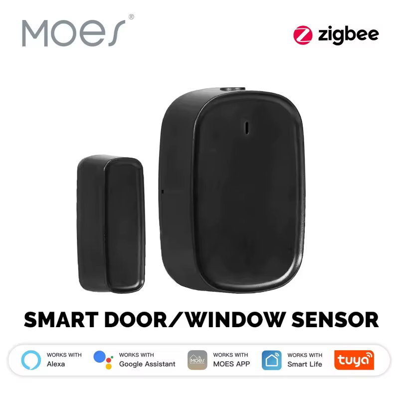 MOES Tuya ZigBee Smart Window Door Gate Sensor Detector Smart Home Security Alarm System Smart Life App Remote Control